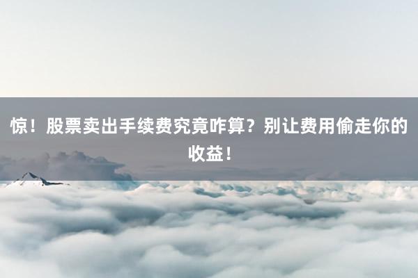 惊!股票卖出手续费究竟咋算?别让费用偷走你的收益!