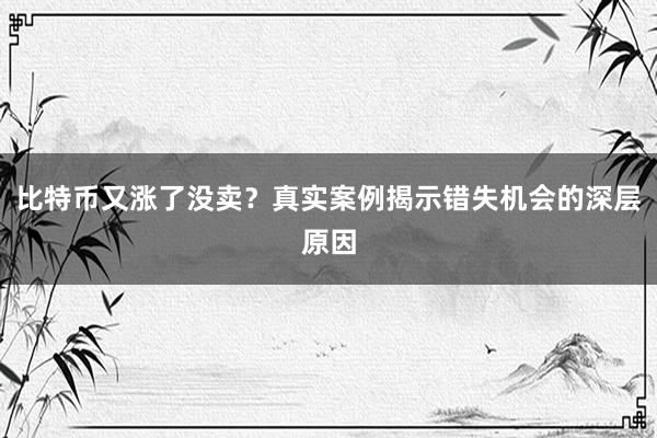 比特币又涨了没卖？真实案例揭示错失机会的深层原因
