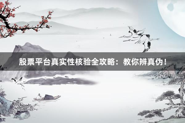 股票平台真实性核验全攻略：教你辨真伪！