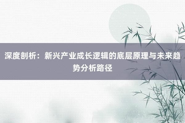 深度剖析:新兴产业成长逻辑的底层原理与未来趋势分析路径