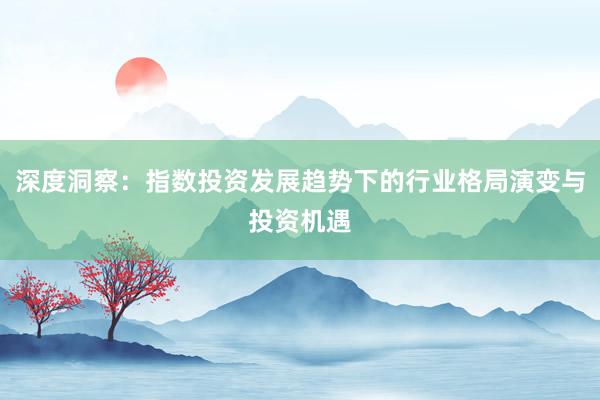 深度洞察：指数投资发展趋势下的行业格局演变与投资机遇